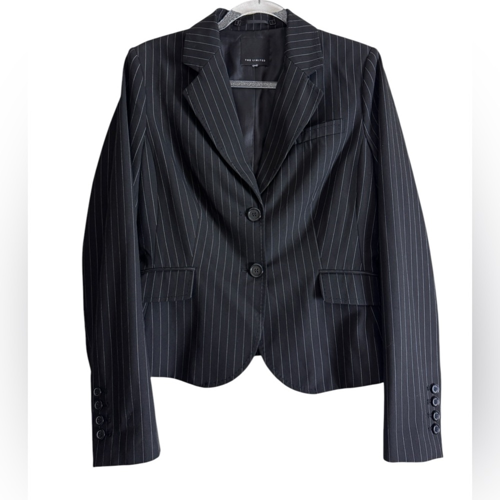 The Limited Black Pinstripe Blazer Size 8